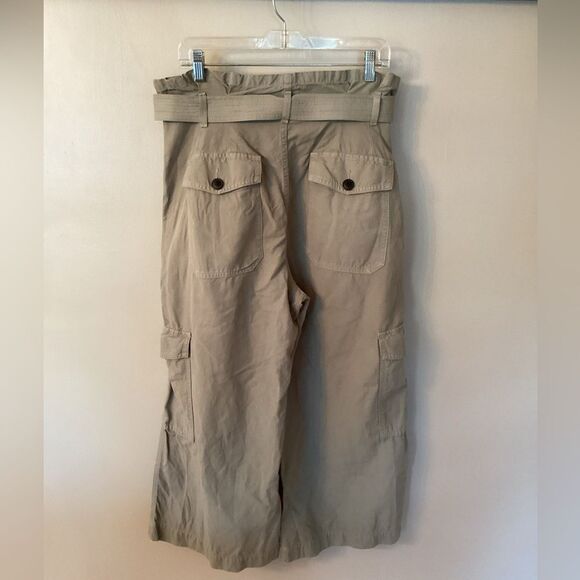 CITIZENS OF HUMANITY GREEN WIDE LEG LIZETTE PAPERBAG WAIST CARGO TROUSER PANTS - Picture 3 of 9